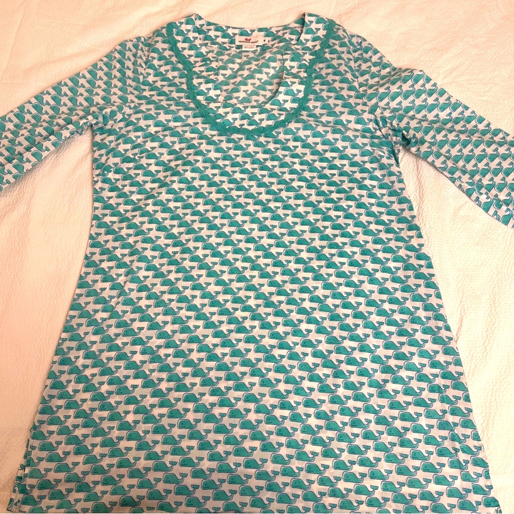 Vineyard Vines Teal/turquoise Tunic, Beach Coverup Sz M